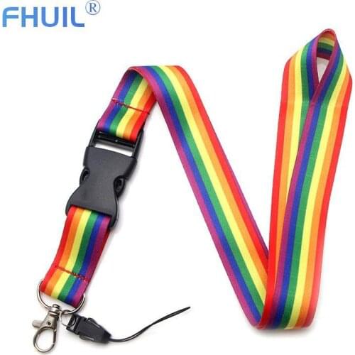 Rainbow Neck Strap for Keys Phone Lanyard ID Card Gym USB Badge Holder Necklace Keychain Mobile Phone Straps Hang Rope