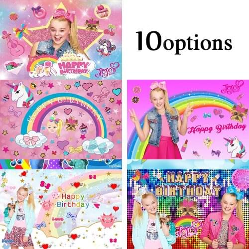 Sensfun Girl Birthday Party Photography Backdrop Pink Jojo Siwa Theme Background for Photo Studio Custom Name Banner Photophone