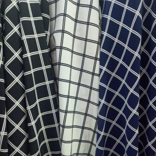 Plaid dress Chiffon Fabric Chiffon fabric Check printed Dress Summer dress material