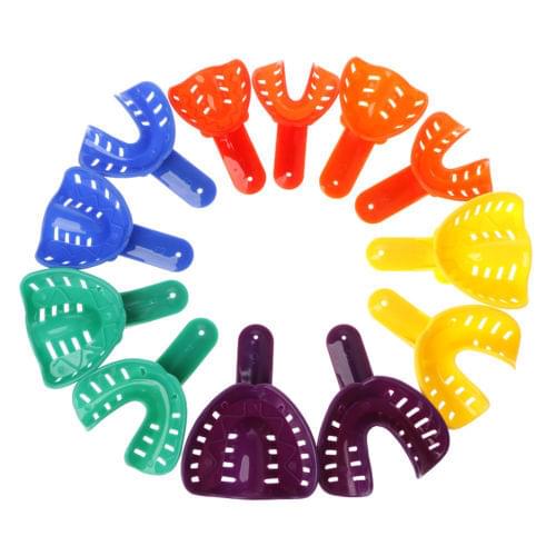 Hot sale 12pcs Dental Impression Tray Plastic NEW 6 sizes Autoclavable