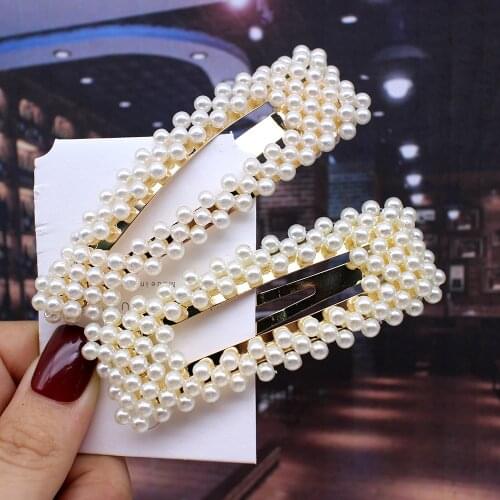 Elegant Handmade Pearls Hair Clips Pin For Women Fashion Golden Barrettes Bowknot Headwear Girls Sweet Hairpins Hair Accessories