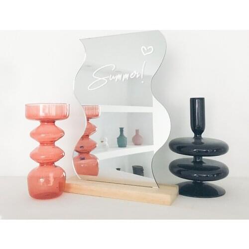 CuteLife Nordic Irregular Acrylic Decorative Mirror Room Interior Design Make-up Mirror Ins Table Bedroom Standing Glass Mirror