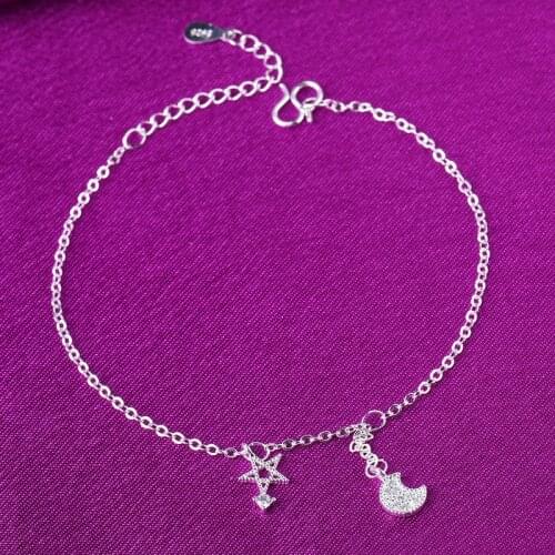 925 Sterling Silver Tassel Star Moon Charm Bracelets Link Chain Adjustable Bracelet For Women Party Wedding Jewelry A167