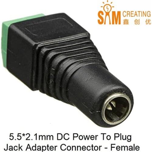 1 pcs CCTV Cameras 5.5*2.1mm DC Power Plug Jack Adapter Connector Plug For Led Strip Light 3528 5050 5630 5730