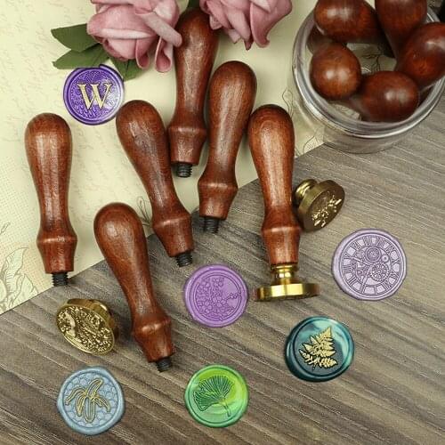 1pc Vintage Stamp Handle Wooden Stamp European Style Hand Grip Wax Seal Art Craft Rosewood Stationery Office Sealing Tools