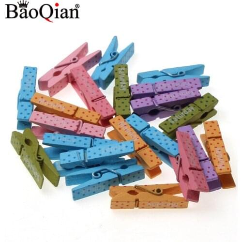 20pcs Mini Colorful week Wooden Clip Office Supplies Photo Memo Peg Pin DIY Craft Postcard Decoration Clips Length 3.5cm