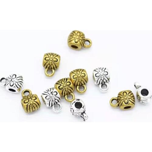 30pcs Antique Silver/ Antique Bronze Plated Alloy Beads Big Hole Fit European Bracelet Jewelry DIY