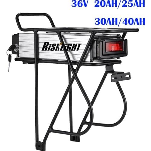 36V 20AH 25AH 30AH 40AH E-Bike li ion Battery pack 36 Volt 18650 1000w Rear Rack Battery Bicycle Batteries for Bafang 500W 750W