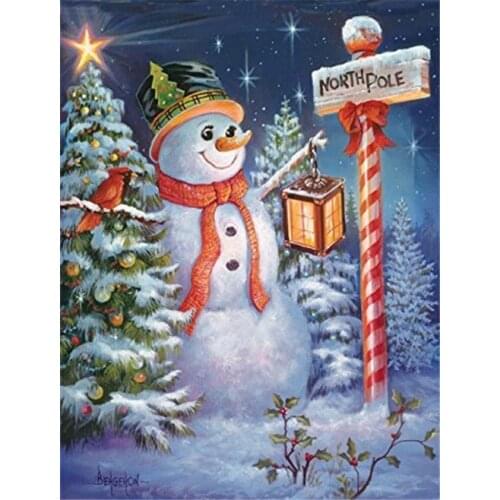 Diamond Embroidery 5D DIY Full Square Diamond Painting Christmas Snowman Diamond Painting Cross Stitch Rhinestone Mosaic Gift