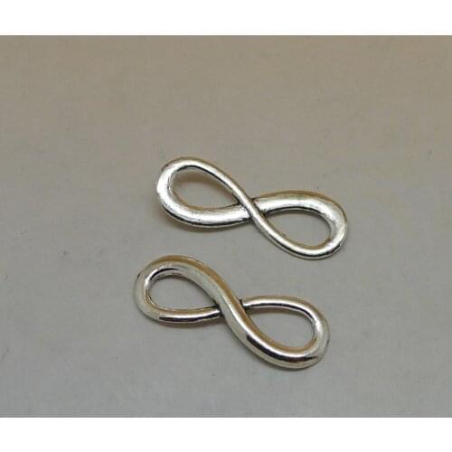 ALYMMO 8Pcs/lot Vintage Silver Infinity 8 Charms Foever Love 8 Craft Supplies 24x9mm Jewelry Findings