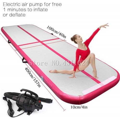 Free Shipping 4x1x0.1m Discount Home Gymnastics Equipment Inflatable Training Air Track Inflatable Gymnastics Air Mat