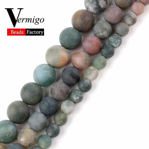 Natural Stone Onyx Beads Dull Polished Matte India Agates Round Loose Beads For Beadwork Jewelry Making Diy Bracelet Accessories