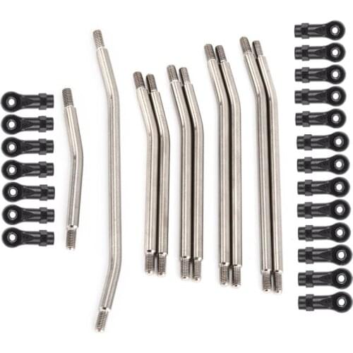 Hot 10Pcs Metal Link 5mm Rod Ends Linkage Set for Axial SCX10 II 90046 90047 RC Crawler Car