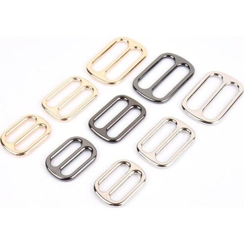 Ivoduff 5pcs Metal Tri Glide Slider Buckles Bag Strap Belt Webbing O Ring Bar Adjust LeatherCraft Garment Hardware Accessories