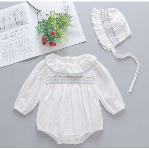 Korean Style Infant Baby Girls Jumpsuit One piece Outfit Spring Baby Girls Cotton Clothes Toddler Baby Girl Long Sleeve Romper