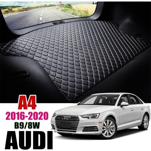 Leather Car Trunk Mat For Audi A4 B9 8W 2016 2017 2018 2019 2020 Sedan A4L Avant Trunk Boot Mat Liner Pad Cargo pad Cargo Liner