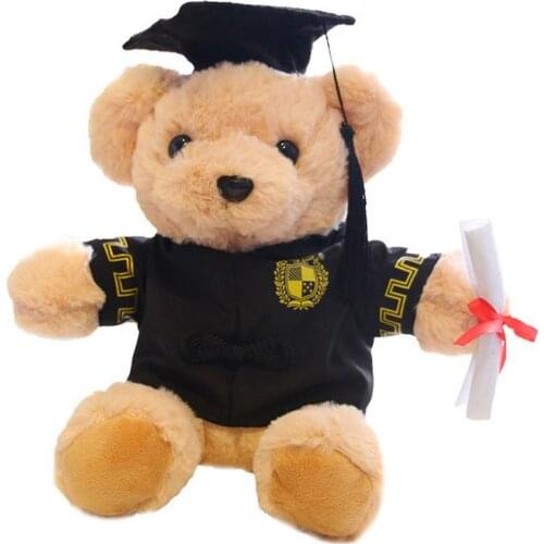 Little Bear Doll With PhD Hat PhD Bear Plush Toy Graduation Bear Doll Teddy Bear Graduation Commemorative Gift Cute Stuffed Toys