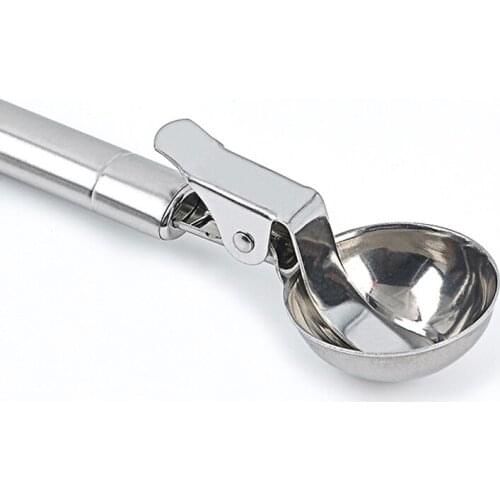 Stainless Steel Spring Handle Cookie Scoop Ice Cream Spoon Fruit Spoon Ice Cream Mashed Potatoes Watermelon Dig Ball Spoons