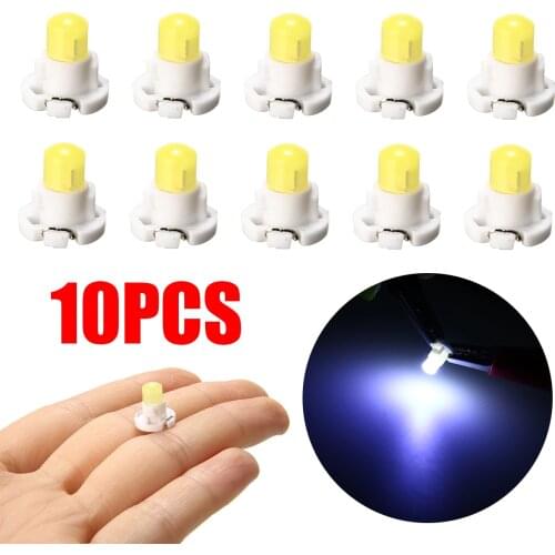 Mayitr 10pcs T4.2 White LED Instrument Dash Climate Control Base Light Bulb 12V For Dashboard A/C Climate Control Lamp