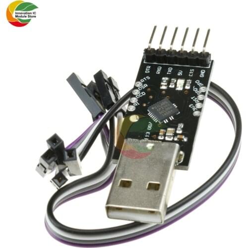 CP2102 USB 2.0 to UART TTL Serial 6 PIN Converter Connector Module with 5 Pin Dupont Cable for Arduino