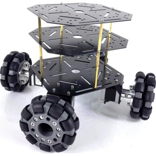 New Arrival MT200S 4WD Omni Wheel Robot Car.Stainless Steel Frame with 100mm wheels. powrful motors.For DIY Toy Car .Robot Study