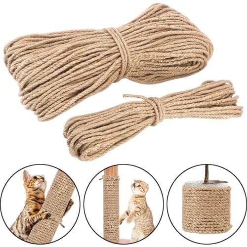 Desk Legs Binding Rope Cat Climbing Frame Natural Sisal Rope Twine DIY Scratching Post Toy For Cat Sharpen Claw 20M/50M/100M