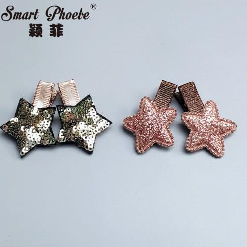 Wholesale Boutique 10sets Fashion Glitter Star Hairpins Sequin Gold Star Hair Clips Princess Headwear Girls Hair Accessories