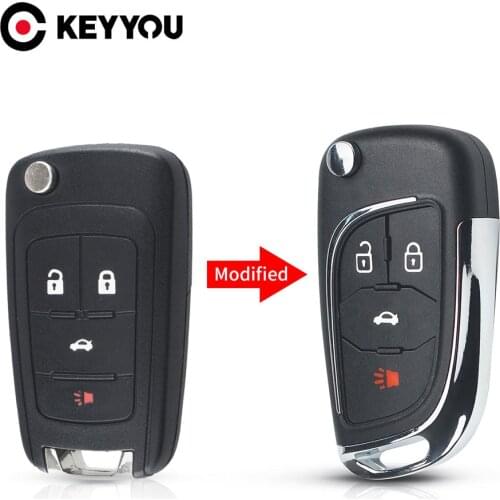 KEYYOU Modified Flip Folding Remote Key Case Shell for For Chevrolet Lova Aveo Cruze Epica Camaro Impala Car Control Fob Cover