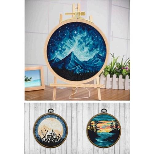 Drop Shipping Embroidery Circular Landscape Funny Subversive Cross Stitch with 100% Cotton Floss & Free Shipping for Wall Decor