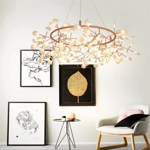 Modern Chandelier Firefly Tree Branch Chandelier Light LED Pendant Ceiling Hanging Lamp Living Decorative Room Home Fixture