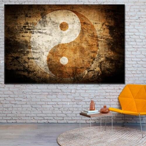 Modern Yin Yang Symbol Poster Canvas Printing Prints Zen Style Wall Art Pictures for Living Room Home Office Decoration