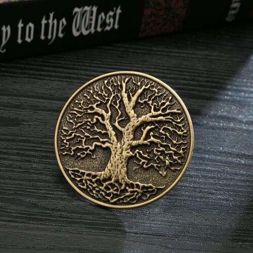 Western cowboy belt buckle tree of life retro pattern zinc alloy belt buckle unisex casual wild smooth buckle