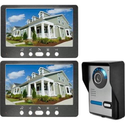 Visual Intercom Doorbell 7'' TFT LCD Wired Video Door Phone System Indoor Monitor 700TVL Outdoor IR Camera Support Unlock