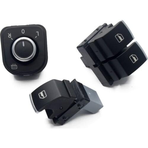 High quality Chrome Window Switch Mirror Button for VW Passat B6 Eos Golf 5 6 GTI mk5 mk6 5K3959857 5ND959565B 3pcs / SET