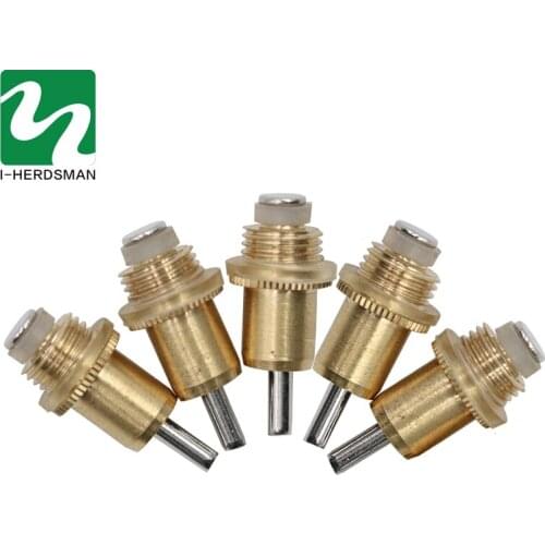 10Pcs/Set Poultry Chicken Rabbit Breeding Drinking Water Equipment Automatic Water Drinking Screw Copper Drinker Nipples Feeder