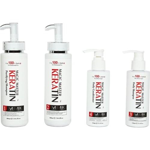11.11 4pcs 300ml Magic Master Keratin Treatment+Purifying Shampoo+150ml Daliy Shampoo & Conditioner Repair Damaged Hair