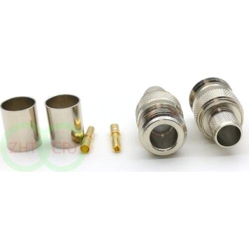 20PCS brass N Jack straight Crimp for RG214 RG213 RG8 LMR400 Cable RF Connector adapter