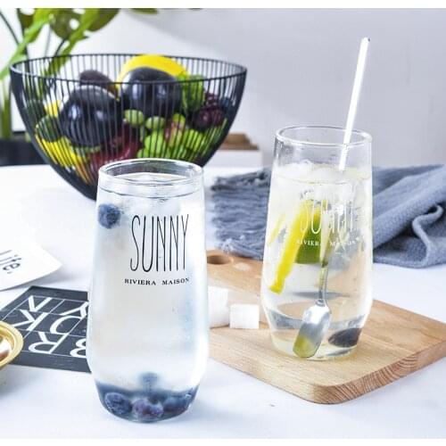 450ml Glass Breakfast Cup Coffee Tea Milk Juice Yogurt Creative Good Morning Mug Gifts For Home Wedding Party Scented Tea SUNNY