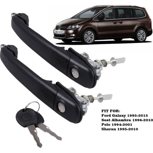6N0837207C/D 2PCS FRONT LEFT RIGHT DOOR HANDLE WITH 2 SAME KEYS FOR POLO 6N 6N1 6N2 SHARAN SEAT ALHAMBRA GALAXY