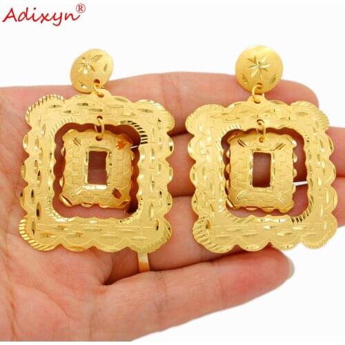 Adixyn Luxury India Earrings for Women Girls Gold Color&Copper Jewelry Ethnic African Gifts N082810