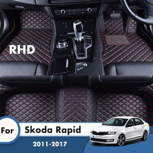 RHD Carpets Rugs For Skoda Rapid 2017 2016 2015 2014 2013 2012 2011 Car Floor Mats Foot Pads Automobile Car Accessories Interior