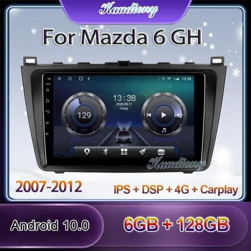 Kaudiony 9" Android 10.0 Car Radio Automotivo For Mazda 6 GH Car DVD Multimedia Player Auto GPS Navigation Stereo 4G 2007-2012