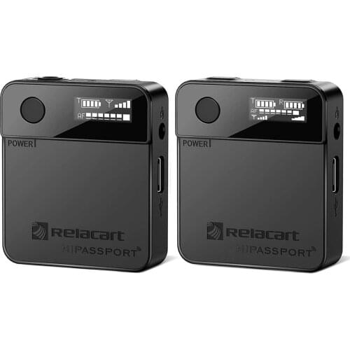 Relacart Mi1 Microphone Wireless Transmitter Kit 3.5mm TRS Lavalier 2.4G Condenser Microphone for DSLR Camera Cellphone Monitor