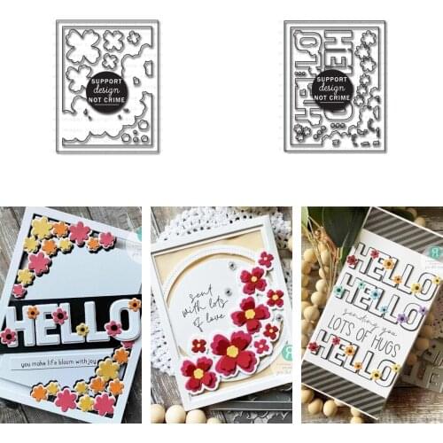 Flower Hello Daisy Floral Chain Dies New Arrival 2021 Scrapbook Diary Decoration Stencil Embossing Template Diy Greeting Card