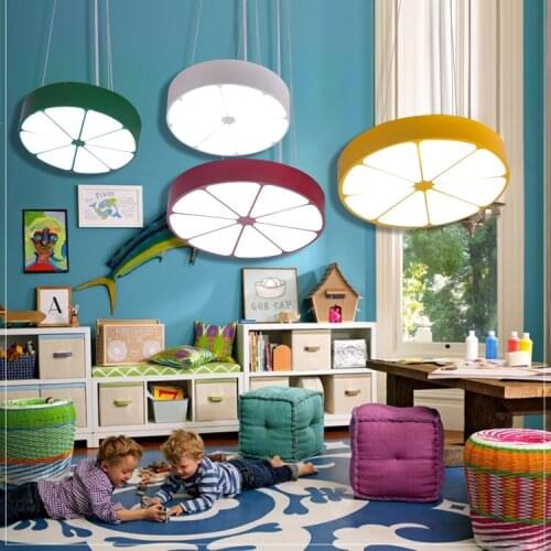 Children lamp Pendant Lights personality color orange lemon cartoon light LED children room boy girl room baby bedroom lamp ET80