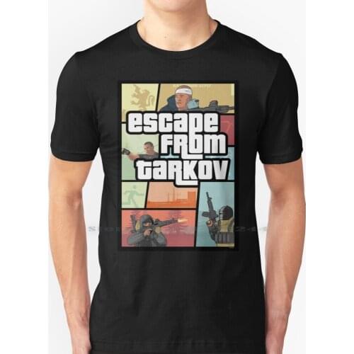 Escape From Tarkov-Style T Shirt 100% Pure Cotton Maska 1sch Altyn Escape From Tarkov Killa Russia Akm Ak 47 M4 Fps Video Games