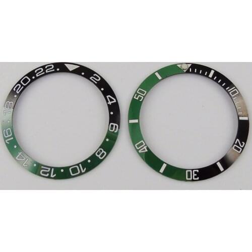 38mm Accessories Parts Green Black Ceramic bezel insert fit for 40mm submariner SKX 007 watch