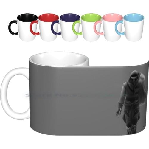 Assassin Ceramic Mugs Coffee Cups Milk Tea Mug Assasin Undertale Et Blanc Skeleton Black And White Creative Trending Vintage