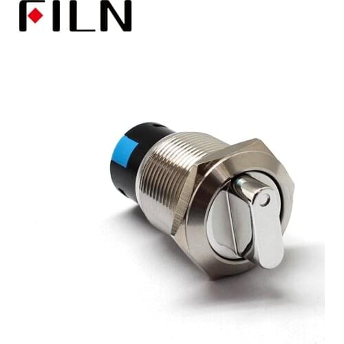19mm 2 3 Position Switch Push Button Switch DPDT Illuminated Metal selector Rotary Switch with LED Waterproof Stainless Steel