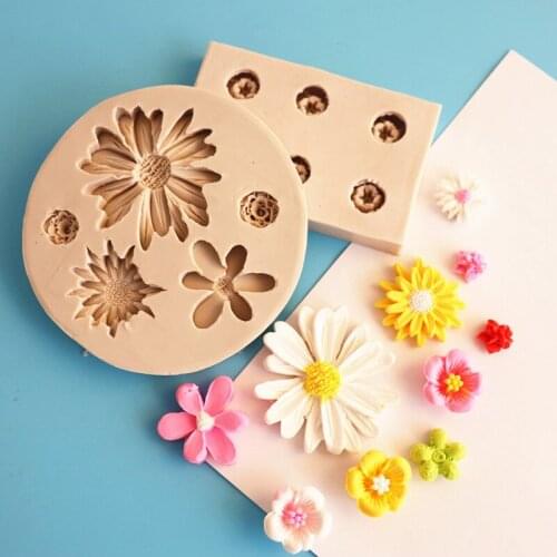 Flower Collection Silicone Mold Cake Decoration Plum Camellia Fondant Cake Mold Rose Flower Epoxy Chocolate Mold